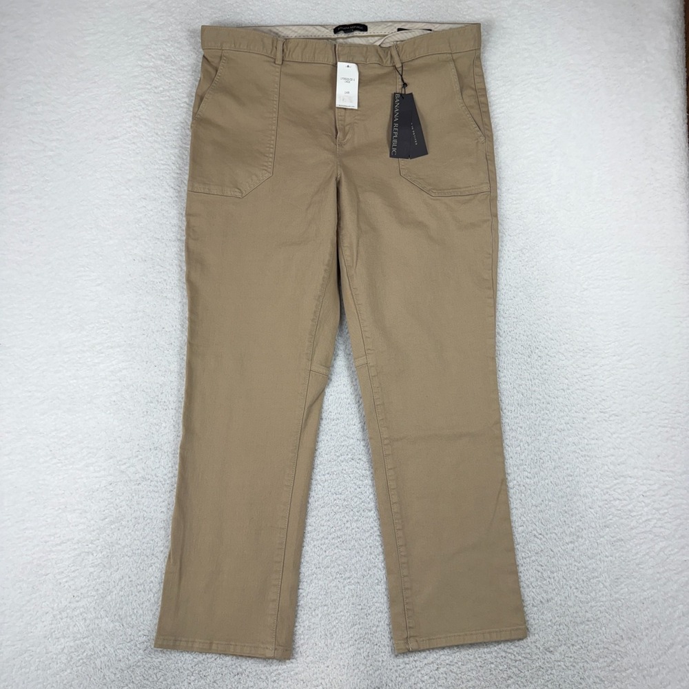 Banana Republic Pants Women's 14 36x27.5 Tan Brown Sloan Preppy Pockets Zip NWT
